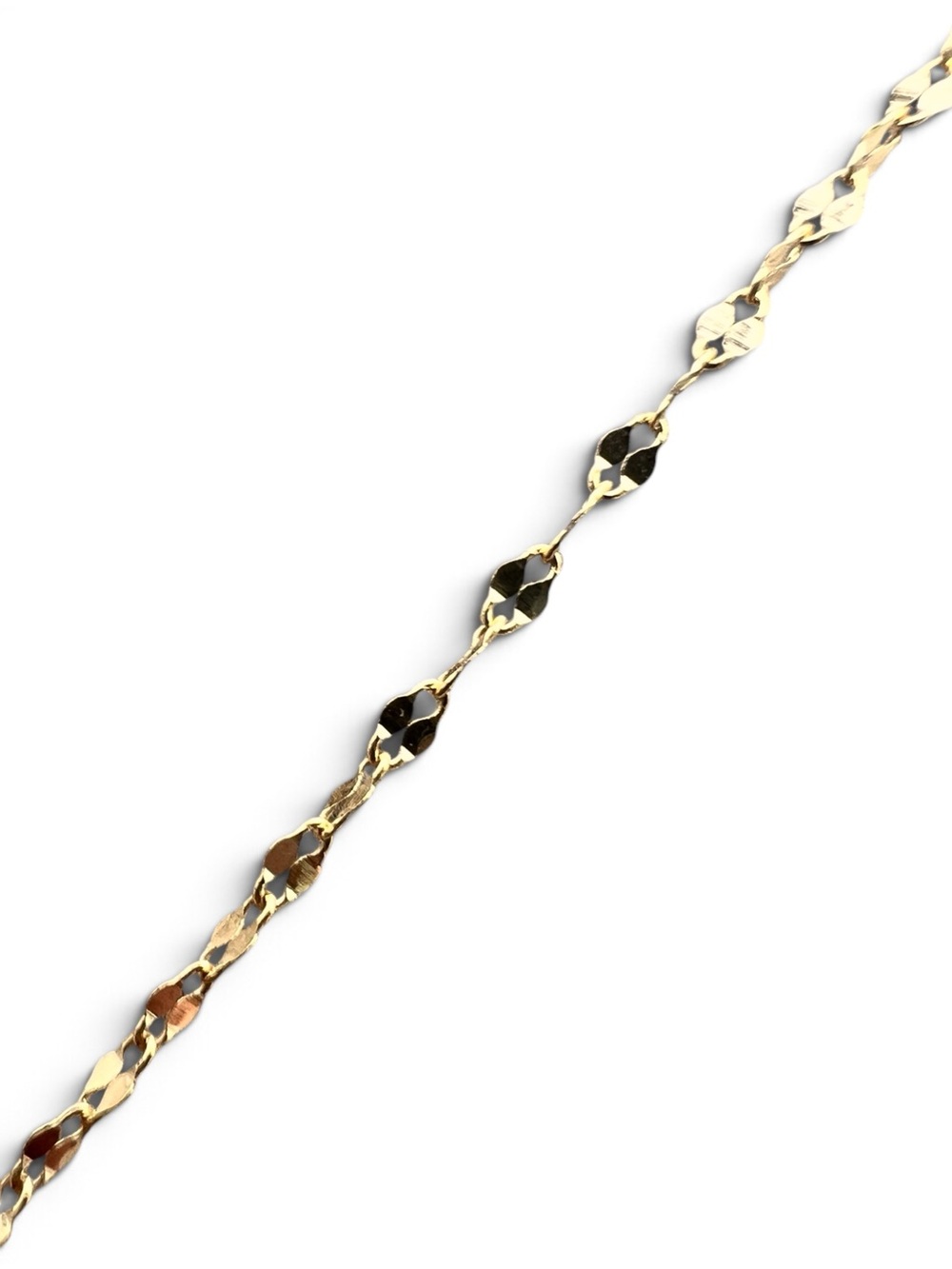 10K Solid Gold Mirror Link 7” Bracelet